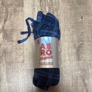 Aeropostale Navy Checkered Fleece Pants